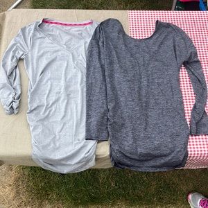 Athletic material maternity tops